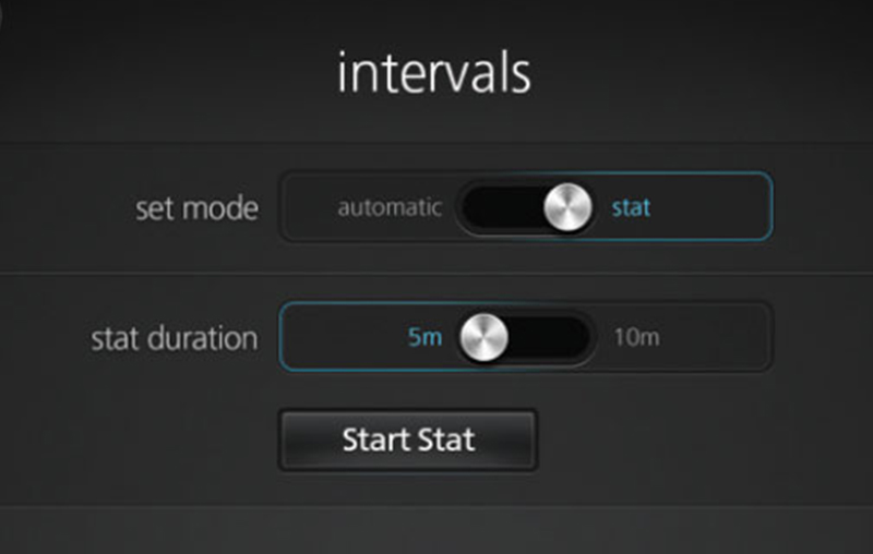 Rad-97 NIBP screen showing Stat Interval mode.